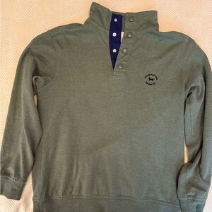 The Black Dog Olive Green Pullover with Navy Placket